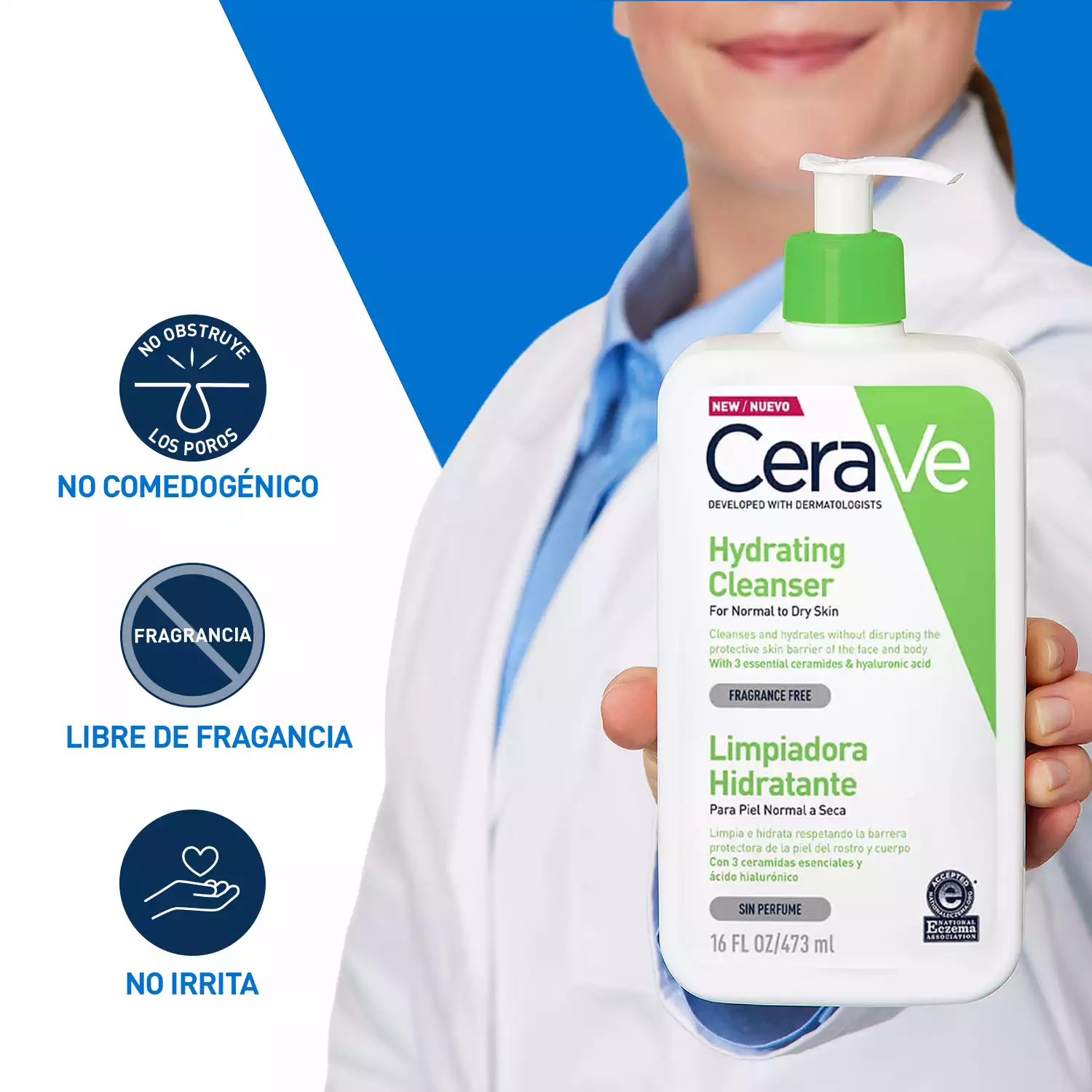 CeraVe Crema Limpiadora Hidratante Hydrating Cleanser 236ml - Imagen 3