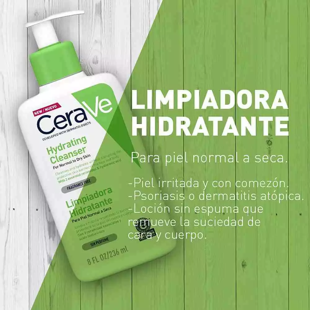 CeraVe Crema Limpiadora Hidratante Hydrating Cleanser 236ml - Imagen 7