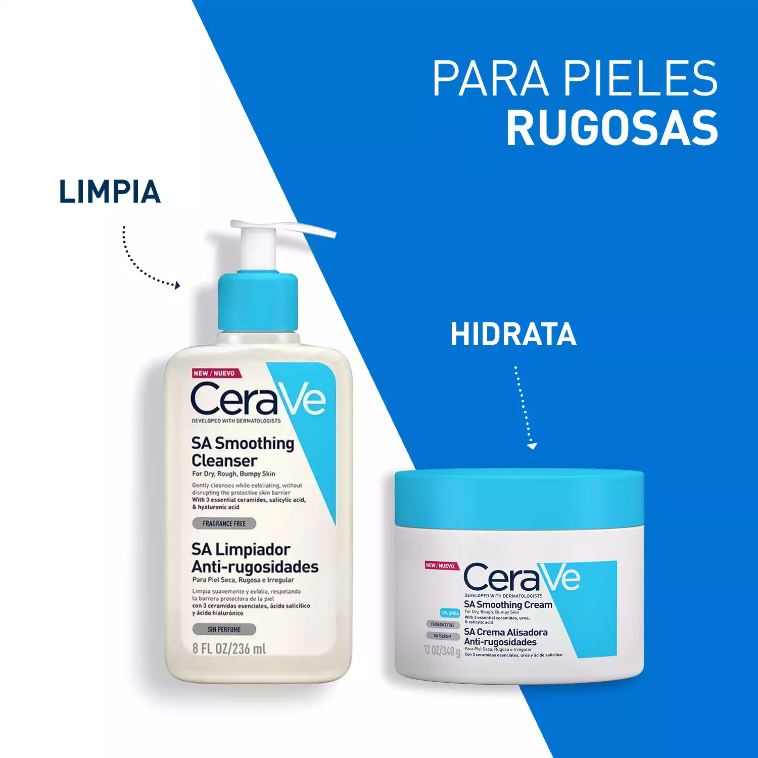 CeraVe Limpiador Suavizante Anti-rugosidades SA Smoothing Cleanser 236ml - Imagen 8