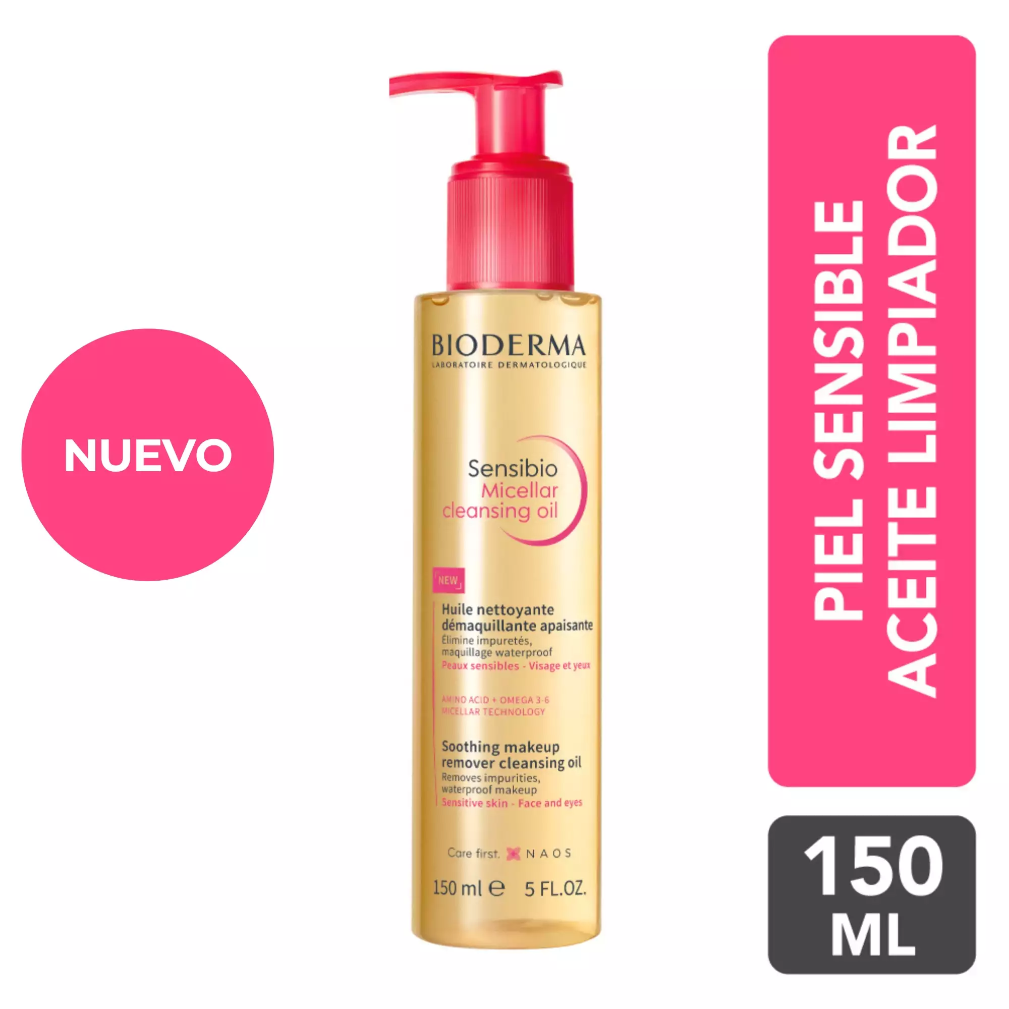 Sensibio Huile Aceite Micelar Desmaquillante limpiador Bioderma