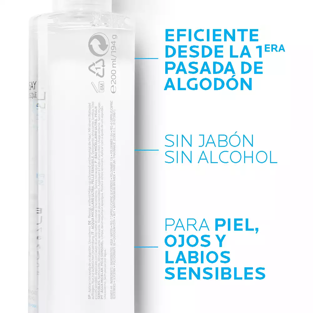 Agua Micelar La Roche-Posay Pieles Sensibles 200ml - Imagen 4